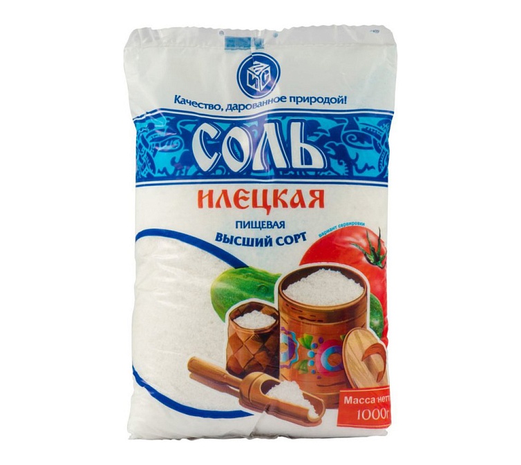 Соль Илецкая пищевая 1кг в/с Соль Илецкая пищевая 1кг в/с