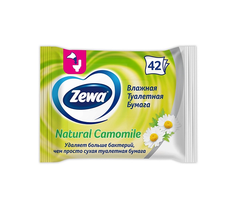 Влажная бумага Zewa Natural Camomile 42шт Влажная бумага Zewa Natural Camomile 42шт