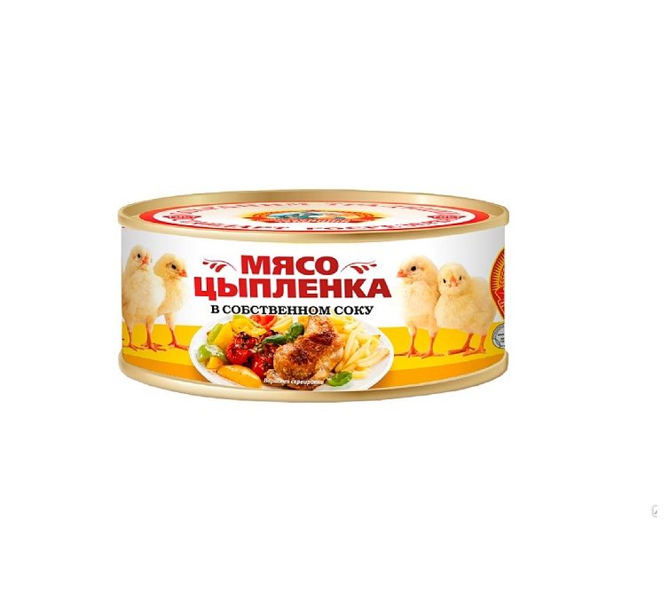 Мясо цыпленка в с/с 325г ж/б Мясо цыпленка в с/с 325г ж/б
